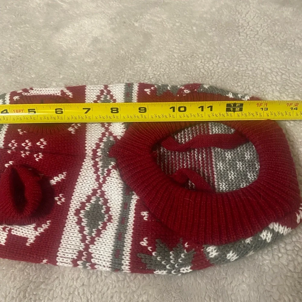 Festive Holiday Red and Gray Dog Sweater size small